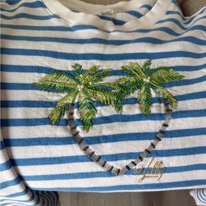 Lilly Pulitzer Blue and White Striped Top